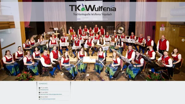 Website Screenshot: Trachtenkapelle Wulfenia - TK Wulfenia - Startseite - Date: 2023-06-14 10:45:49