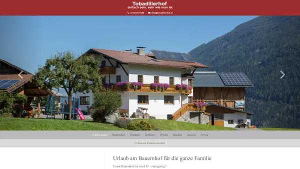 Website Screenshot: Erlebnis Kinder Bauernhof TOBADILLERHOF - Kinderbauernhof Tobadillerhof, Urlaub am Bauernhof im Pitztal in Tirol - Date: 2023-06-26 10:23:28
