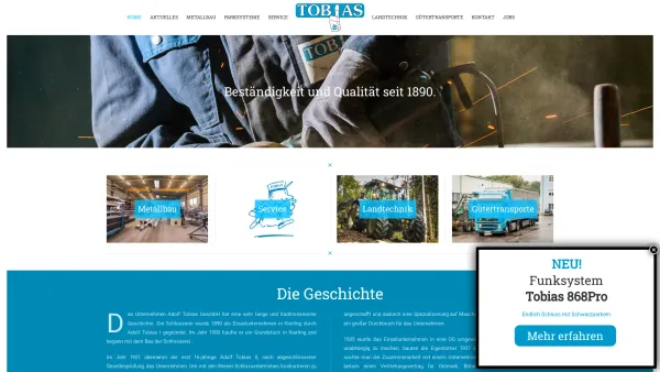 Website Screenshot: Adolf Tobias Ges.m.b.H. 
Tor und Parktechnik, Zaunbau, Landtechnik - Tobias – Adolf Tobias Gesellschaft m.b.H. - Date: 2023-06-15 16:02:34