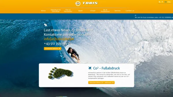 Website Screenshot: Tobias Wolfgang Tobis Travel Solutions - Tobis Travel Solutions - Startseite - Date: 2023-06-15 16:02:34