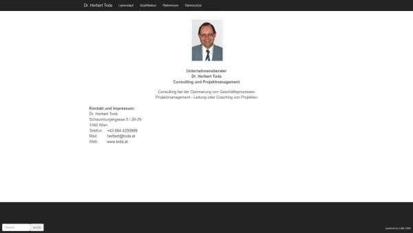 Website Screenshot: Dr. Herbert Toda Consulting und Projektmanagement - Dr. Herbert Toda – Consulting und Projektmanagement - Date: 2023-06-15 16:02:34
