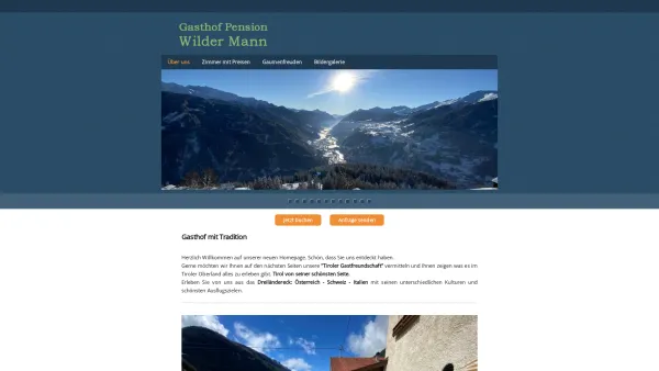 Website Screenshot: Gasthof Wilder Mann - Über uns Gasthof Pension Wilder Mann - Date: 2023-06-15 16:02:34