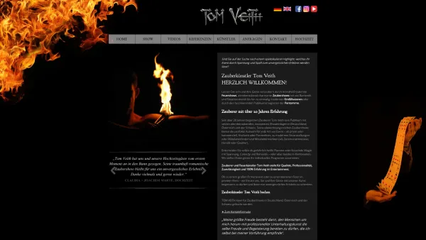 Website Screenshot: Tom Veith - Zauberer & Zauberkünstler TOM VEITH buchen (Vorarlberg, Österreich) - Date: 2023-06-26 10:23:28