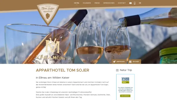 Website Screenshot: Apparthotel Tom Sojer - Hotel Tom Sojer in Ellmau am Wilden Kaiser - Date: 2023-06-26 10:23:28