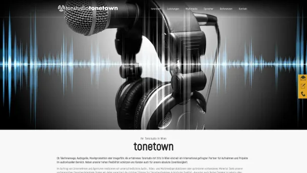 Website Screenshot: Tonstudio ToneTown - Tonstudio Wien - Willkommen! - Date: 2023-06-26 10:23:28