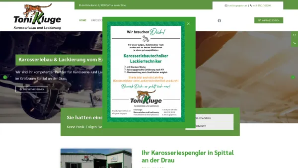 Website Screenshot: Anton Toni Kluge - Karosseriespengler-Fachbetrieb in Spittal an der Drau - Toni Kluge - Karosseriebau und Lackierung - Date: 2023-06-26 10:23:30