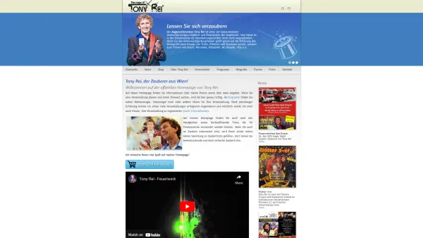 Website Screenshot: Tony Rei - Tony Rei, der Zauberer aus Wien! - Zauberer Tony Rei - Magier, Zauberkünstler und Entertainer Wien - Date: 2023-06-26 10:23:31