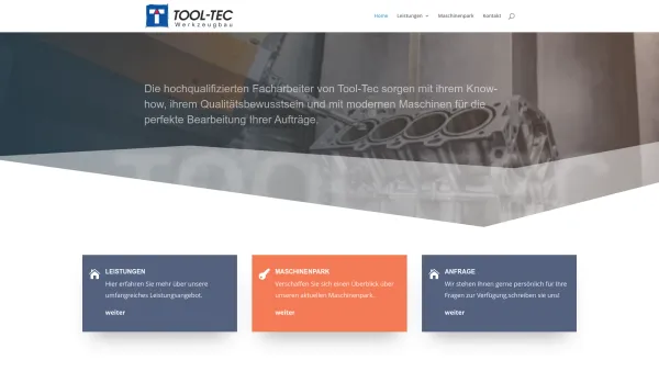 Website Screenshot: tool-tec.at - Tool-Tec Werkzeugbau GmbH | CNC Bearbeitung, Stahlbau, Anlagenbau - Date: 2023-06-14 10:45:49