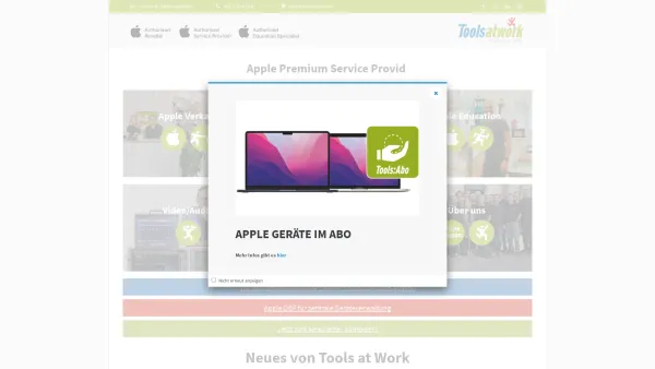 Website Screenshot: ToolsAtWork Apple Systemhaus Titelseite - Tools at Work - Apple seit 1986 - autorisierter Apple Händler - ToolsAtWork Apple seit 1986 - Date: 2023-06-26 10:23:31