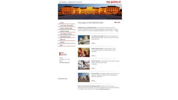 Website Screenshot: Top Guides Sightseeing & Stadtführungen Wien - Top Guides, Sightseeing Wien, Stadtführung - Date: 2023-06-26 10:23:31