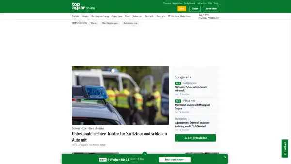 Website Screenshot: top agrar Das Magazfür moderne Landwirtschaft - top agrar online | Nachrichten und Preise für die Landwirtschaft - Date: 2023-06-26 10:23:31