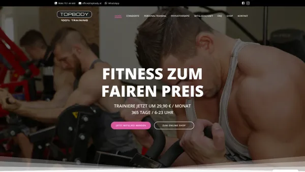 Website Screenshot: Nahrungsergänzungen Fitnessprodukte Diätprodukte Shop Wien TOPBODY - Topbody Fitnesscenter – Fitnesscenter in Hollabrunn, Horn, Retz und Tulln - Date: 2023-06-26 10:23:31