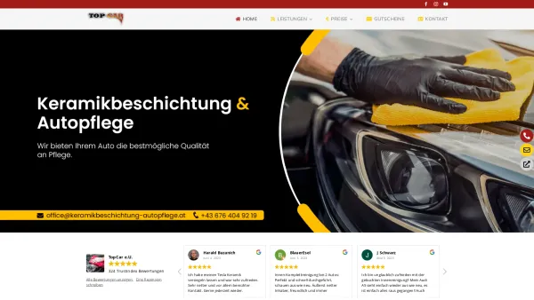 Website Screenshot: TopCar e.U. - TopCar Autopflege Baden - Date: 2023-06-14 10:45:49