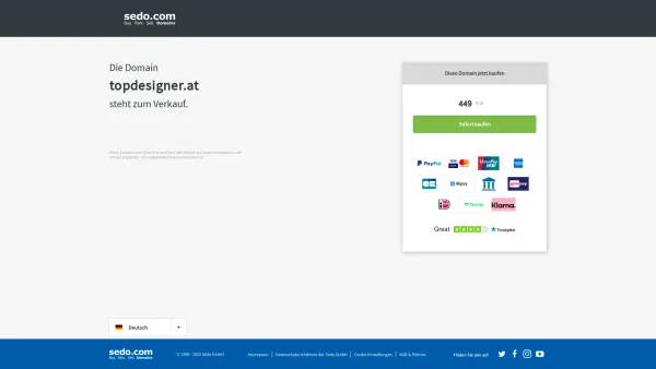 Website Screenshot: Heimo topdesigner - topdesigner.at steht zum Verkauf - Sedo GmbH - Date: 2023-06-26 10:23:31