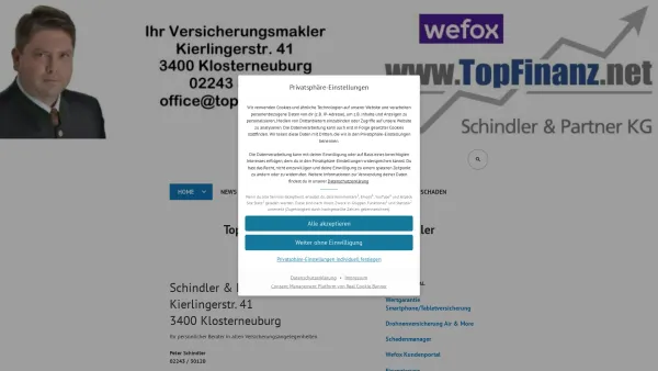 Website Screenshot: TopFinanz.net Schindler & Partner KG - Versicherungsmakler Klosterneuburg Schindler & Partner KG - Date: 2023-06-14 10:45:49