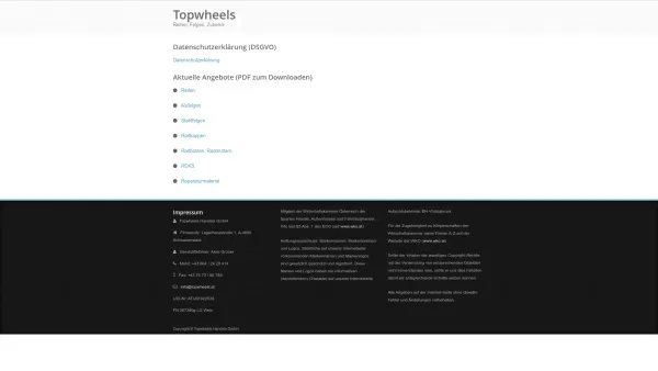 Website Screenshot: Topwheels Handels GmbH - Topwheels Handels GmbH Impressum - Date: 2023-06-26 10:23:31