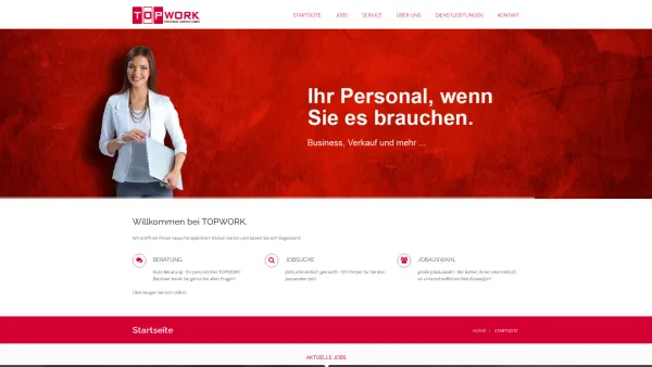 Website Screenshot: TOPWORK Personal Service GmbH - Startseite » Topwork - Date: 2023-06-26 10:23:31