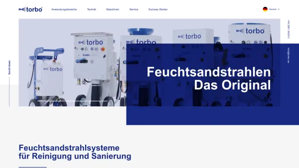 Website Screenshot: Torbo AUSTRIA, Markus Tröster Feuchtsand Strahlsysteme - Feuchtsandstrahlsysteme von torbo - für Ihre Reinigung & Sanierung - Date: 2023-06-15 16:02:34