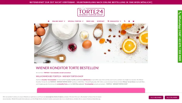 Website Screenshot: www.torte24.at - TORTE24 - Wiener Torten Shop | Torte bestellen Online - Date: 2023-06-26 10:23:33