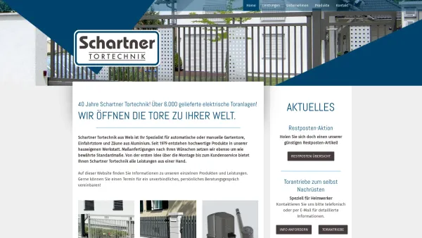 Website Screenshot: Rudolf Unbenanntes Dokument - Schiebetore, Flügeltore & Zäune aus Wels - SCHARTNER Tortechnik - Date: 2023-06-26 10:23:33