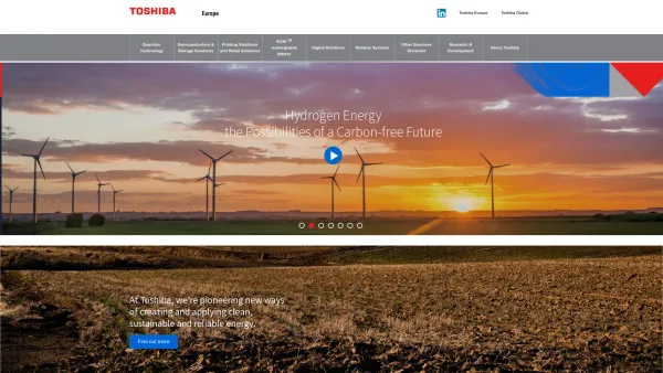 Website Screenshot: Toshiba Europe Region Portal - Toshiba Europe - Date: 2023-06-14 10:45:49