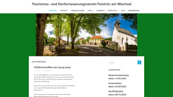 Website Screenshot: Tourismus- und Dorferneuerungsverein Feistritz am Wechsel - Tourismus- und Dorferneuerungsverein Feistritz am Wechsel - Date: 2023-06-26 10:23:33