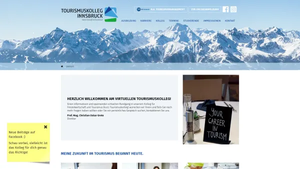 Website Screenshot: Bundeslehranstalt f. Tourismus Kolleg für Tourismus und Freizeitwirtschaft Innsbruck - Zukunft im Tourismus | Tourismuskolleg Innsbruck - Date: 2023-06-26 10:23:33