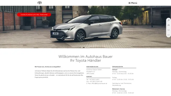 Website Screenshot: Autohaus Ing. Johann Bauer - Toyota Händler, Zwettl, Autohaus Bauer GmbH - Date: 2023-06-15 16:02:34