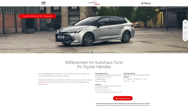Website Screenshot: Erwin Toyota - Toyota Händler, Unterwart, Autohaus Fürst GmbH - Date: 2023-06-15 16:02:34