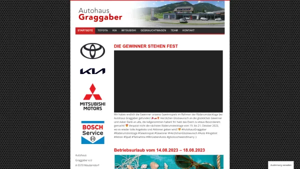 Website Screenshot: Karl Autohaus GRAGGABER - Autohaus Graggaber in Mauterndorf im Lungau - Toyota | KIA | Mitsubishi > - Date: 2023-06-26 10:23:33