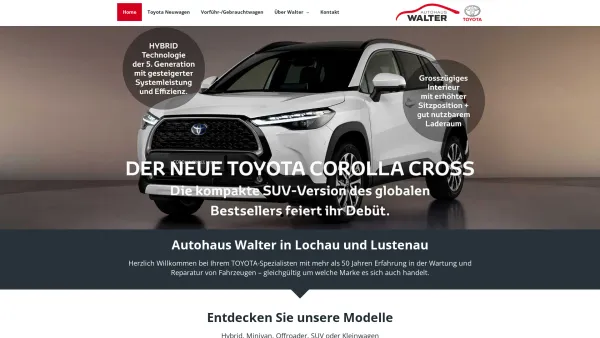 Website Screenshot: Toyota Walter - Autohaus Walter – Toyota Neuwagen, Gebrauchtwagen und Kfz-Werkstatt in Lochau und Lustenau. - Date: 2023-06-26 10:23:33