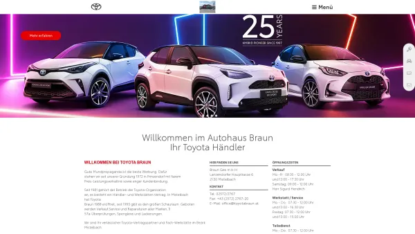 Website Screenshot: Toyota Braun - Toyota Händler, Mistelbach, Braun Ges.m.b.H. - Date: 2023-06-15 16:02:34