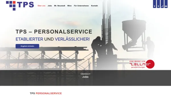 Website Screenshot: TPS Personalservice - TPS Personal Personal Lösungen GmbH | Zeitarbeit Wien & Wr. Neustadt - Date: 2023-06-26 10:23:33