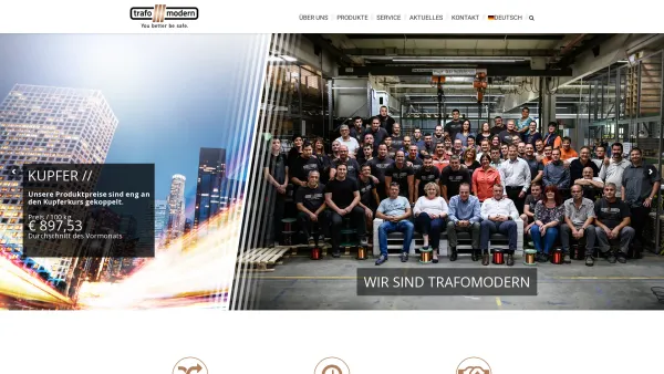 Website Screenshot: trafomodern Transformatorengesellschaft m.b.H. - Trafomodern – You better be safe. - Date: 2023-06-26 10:23:34