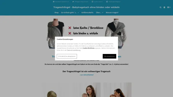 Website Screenshot: Trageschlingel Doris Rauch - Trageschlingel - Tragetuch ohne binden oder wickeln - Date: 2023-06-14 10:38:18
