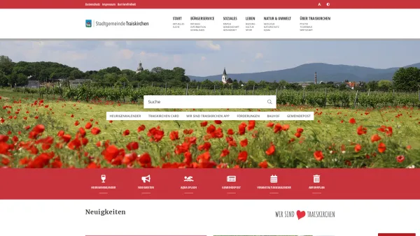 Website Screenshot: Stadtgemeinde Traiskirchen - Startseite - Date: 2023-06-14 10:45:52