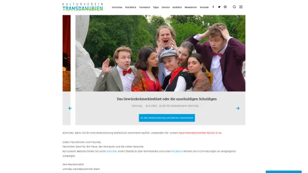 Website Screenshot: Kulturverein kulturveretransdanubien - Aktuell - Kulturverein Transdanubien - Date: 2023-06-26 10:23:36