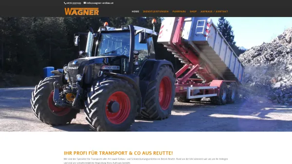 Website Screenshot: Transporte Erdbau Schneeräumung Wagner Reutte - Transporte-Erdbau-Wagner | Der Profi für Transport & Co aus Reutte! - Date: 2023-06-15 16:02:34