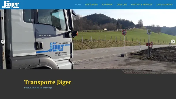 Website Screenshot: Transporte Jäger GmbH & Co KG - Transporte / Taxi Jäger Breitenwang - Date: 2023-06-26 10:26:49