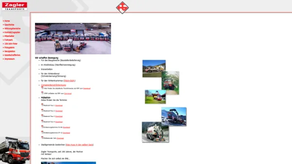 Website Screenshot: Gabriele Transporte Zagler Seekirchen - Transporte Zagler Seekirchen - Startseite - Date: 2023-06-26 10:23:36