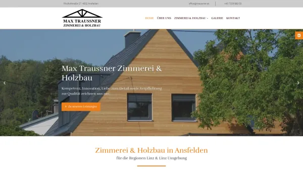 Website Screenshot: Max Traussner Zimmerei und Holzbau - Ihre Zimmerei aus Ansfelden / Linz & Linz Umgebung - Date: 2023-06-26 10:23:39