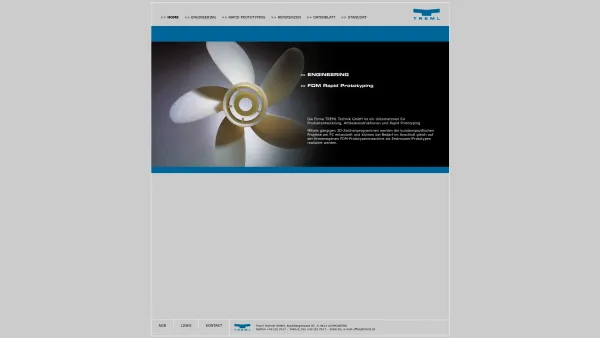Website Screenshot: TREML Start - Treml GMBH - Engineering, FDM Rapid Prototyping - Date: 2023-06-26 10:23:39