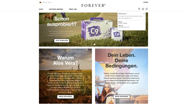 Website Screenshot: Aloe Vera Austria / Forever Living Products - Forever Living Products - Date: 2023-06-26 10:23:39