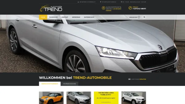 Website Screenshot: TREND-Automobile GmbH + Ihr Gebrauchtwagenspezialist + Ständig über 150 Gebrauchtwagen + - TREND Automobile WELS – Ihr Gebrauchtwagenspezialist - Date: 2023-06-26 10:23:39