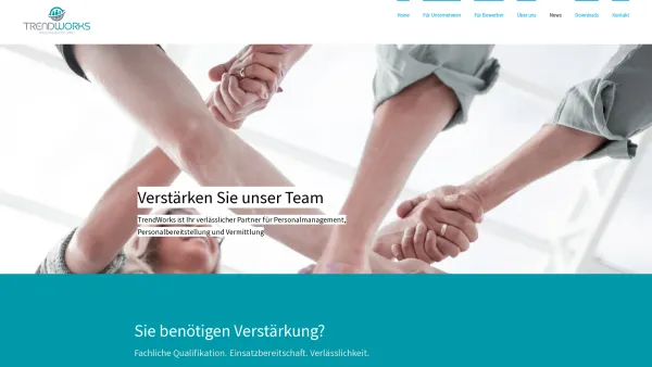 Website Screenshot: TrendWorks Ihr Partner Sachen Zeitarbeit - TrendWorks Personalservice GmbH - Personalbereitstellung - Date: 2023-06-26 10:23:39