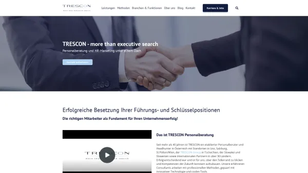Website Screenshot: TRESCON Betriebsberatungsgesellschaft m.b.H. - TRESCON Personalberatung - more than executive search - Date: 2023-06-26 10:23:39