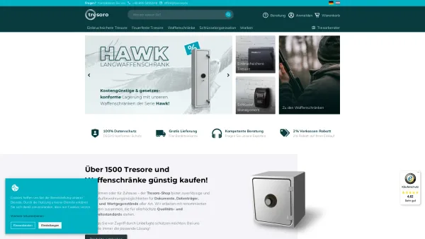 Website Screenshot: Tresoro Onlineshop für Tresore, Waffenschränke und Co. - Tresore & Safes kaufen: Qualität vom Experten | Tresoro.de - Date: 2023-06-15 16:02:34