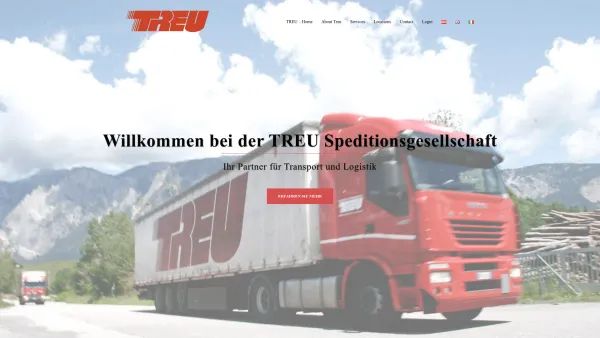 Website Screenshot: Treu Speditionsgesellschaft m. b. H. - TREU Forwarding Company - your partner for transportation & logistics - Date: 2023-06-26 10:23:39