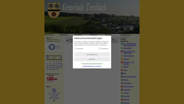 Website Screenshot: Gemeindeamt Treubach RiS-Kommunal - Treubach - GEM2GO WEB - Startseite - Date: 2023-06-26 10:23:39