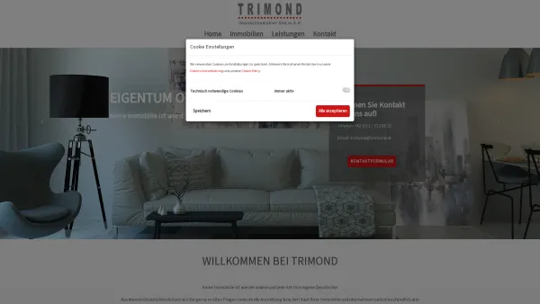 Website Screenshot: Trimond Immobilien - Home - Trimond Immobilienmakler Ges. m. b. H. - Date: 2023-06-26 10:23:42